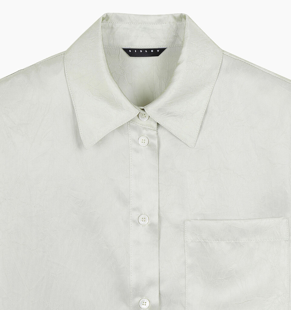 Camicia verde chiaro in satin - sisley k camicie - Verde Chiaro | Sisley K image number 3